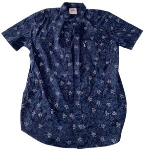 Levi's Men’s Dark Blue Floral Button Down Shirt